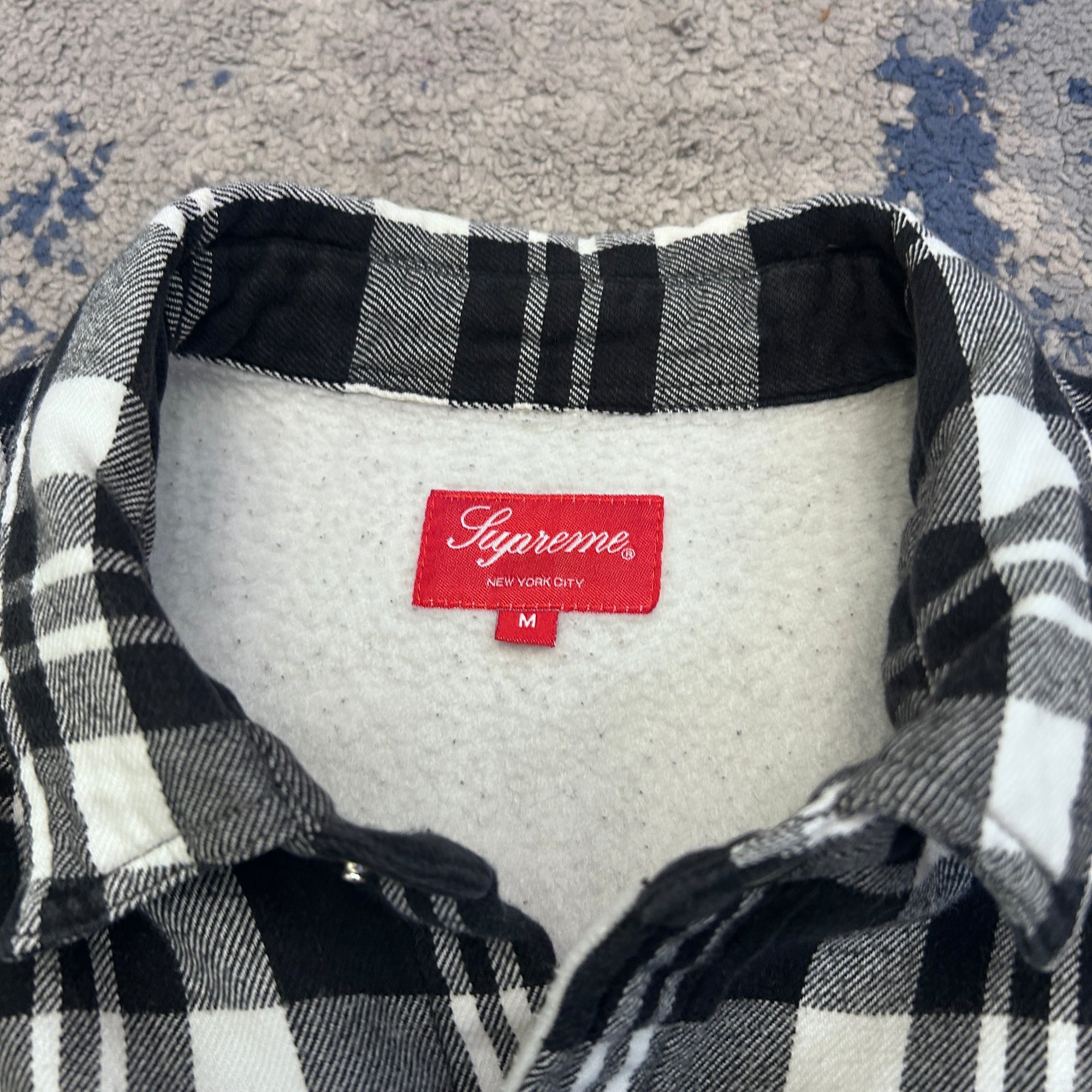 Supreme Pile Lined Plaid Flanel Shirt SS16 9/10
