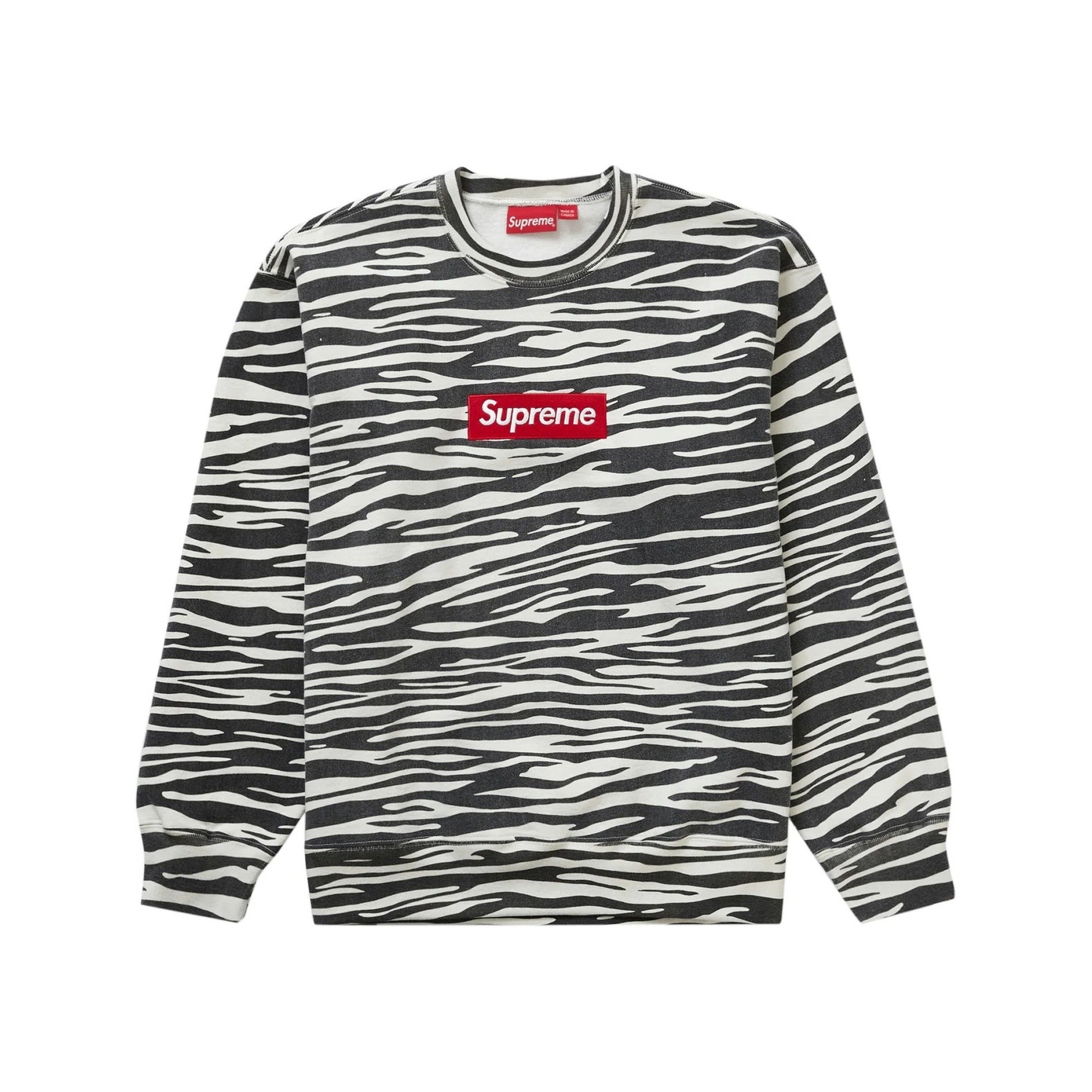 Supreme Box Logo Crewneck F22 Zebra