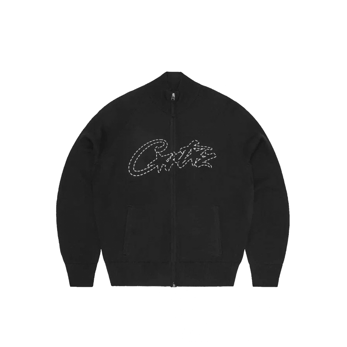 Corteiz Allstarz Knit Zip Up Black