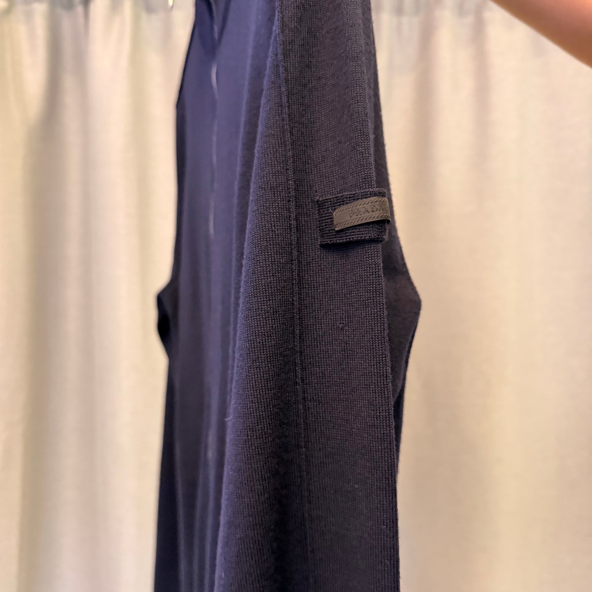 Prada Cardigan Zip Up Navy USED