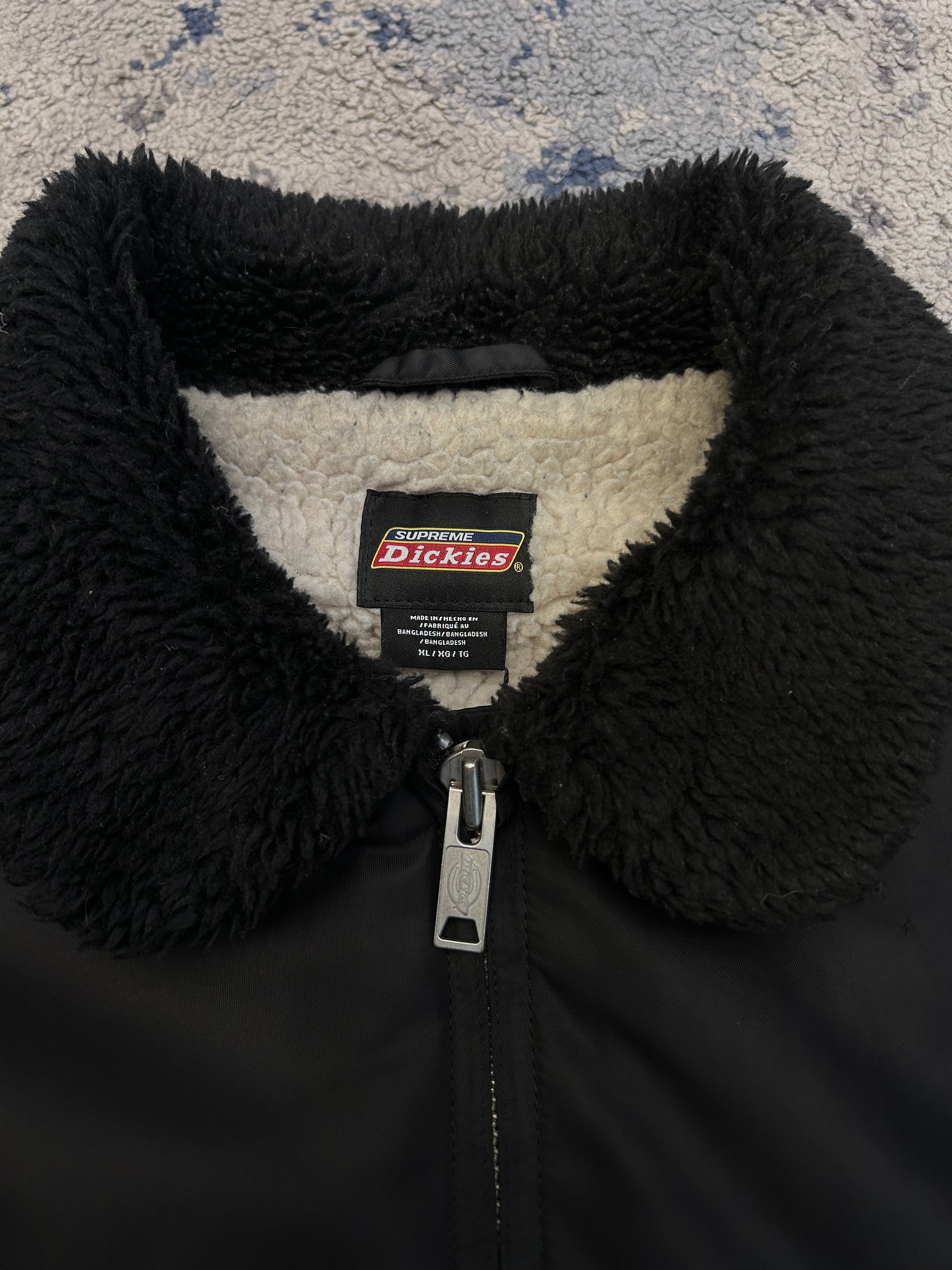 Supreme Dickies Fur Collar Bomber Jacket Black 9/10