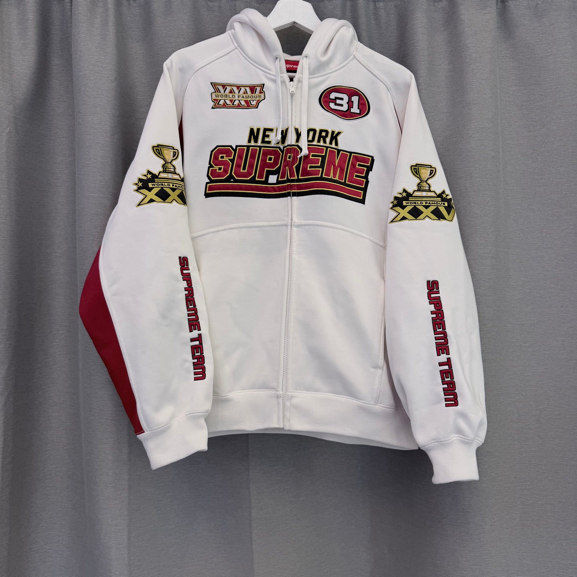 Supreme Football Red Zip Up M