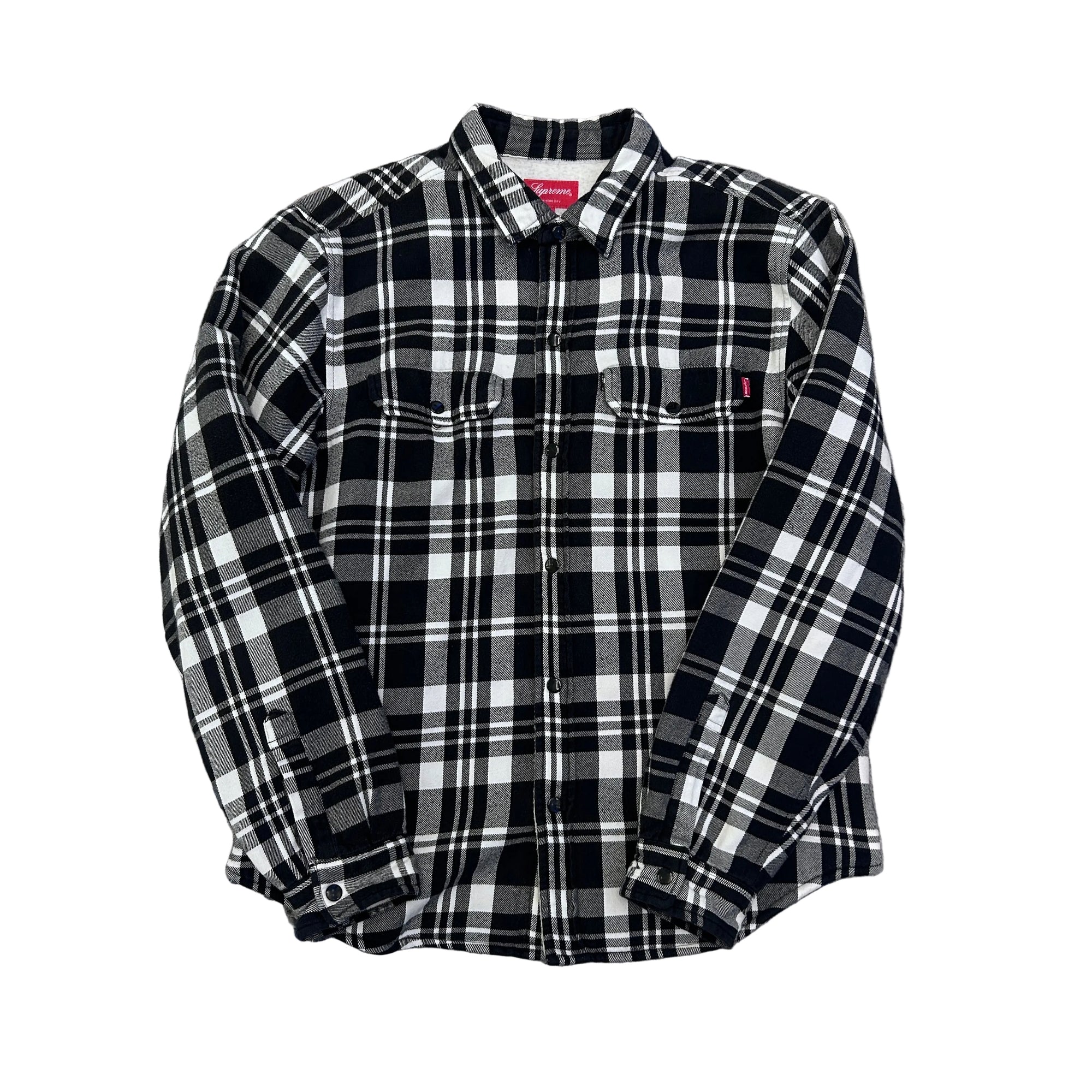 Supreme Pile Lined Plaid Flanel Shirt SS16 9/10