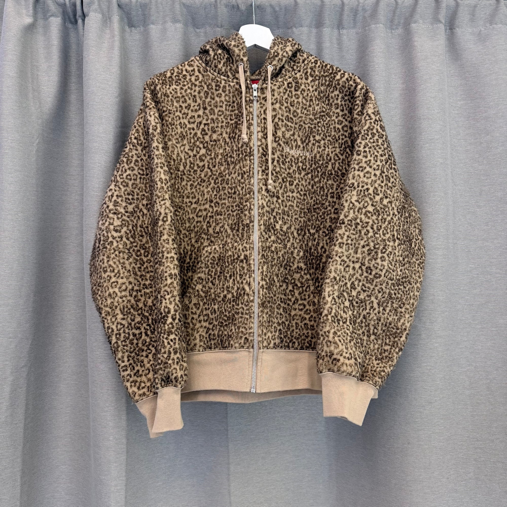 Supreme Piled Zip Up Leopard Jacket M