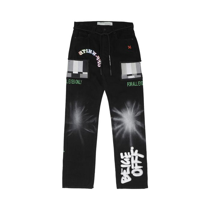 Off-White Ev Bravado Relaxed Jeans 'Black / Multicolor'