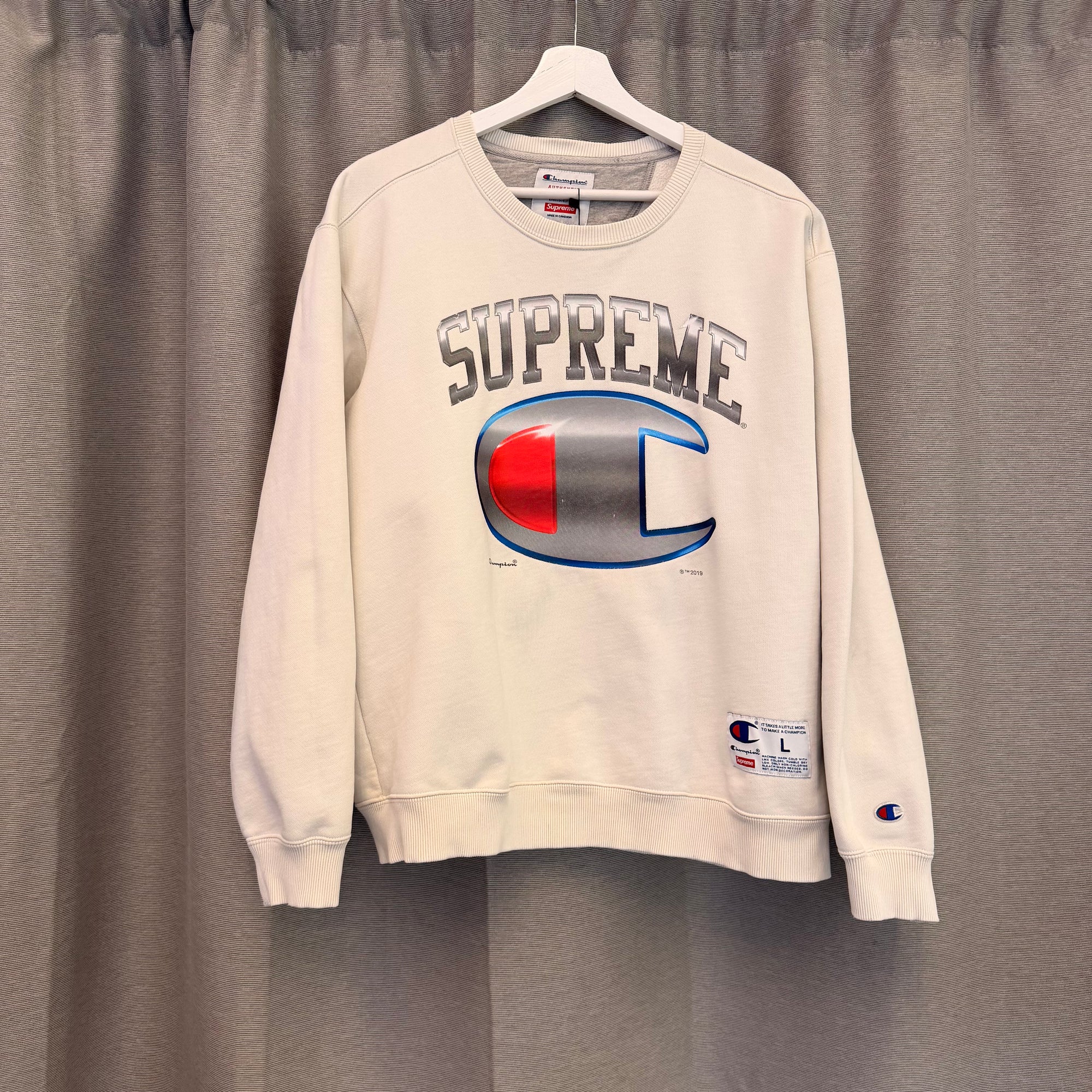 Supreme x Champion Chrome Crewneck USED