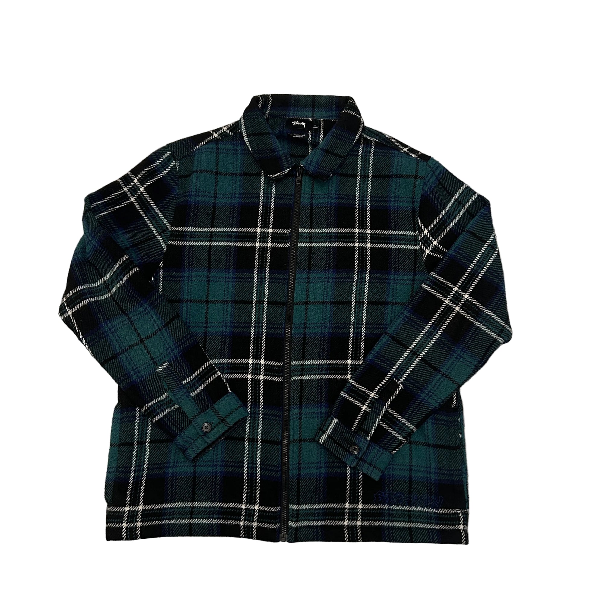 Stüssy Brushed Wool Plaid Zip Shirt 9/10