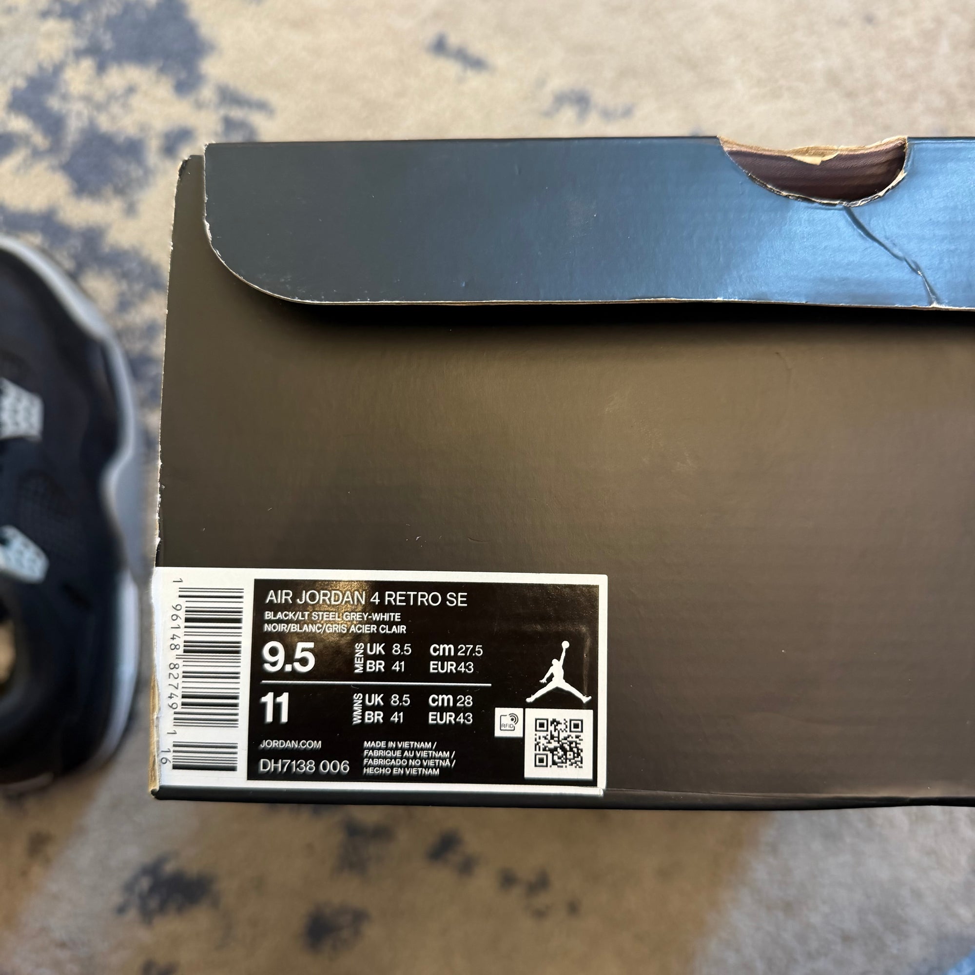 Jordan 4 Black Canvas USED