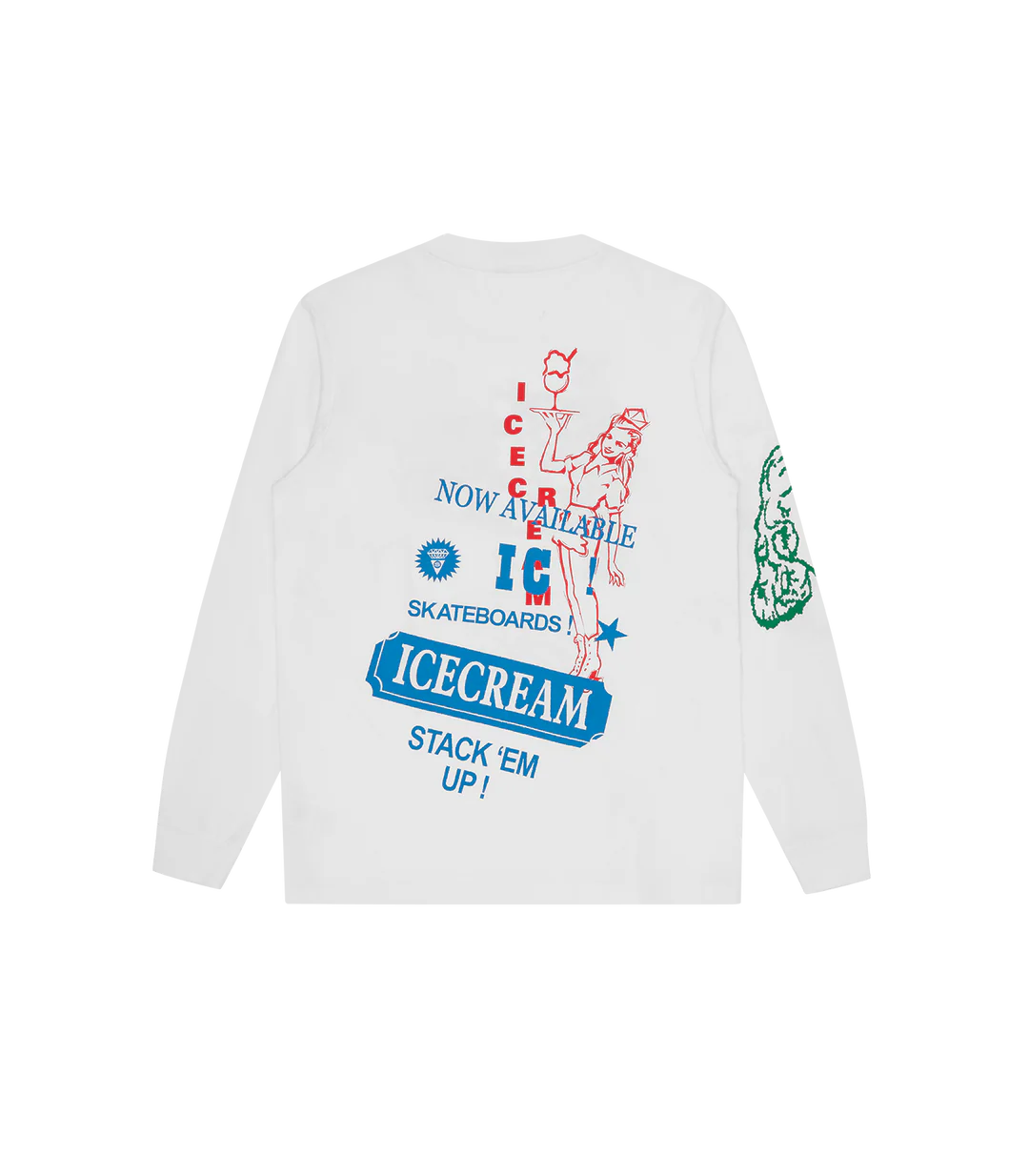 Ice Cream Multi Graphic Longsleeve White
