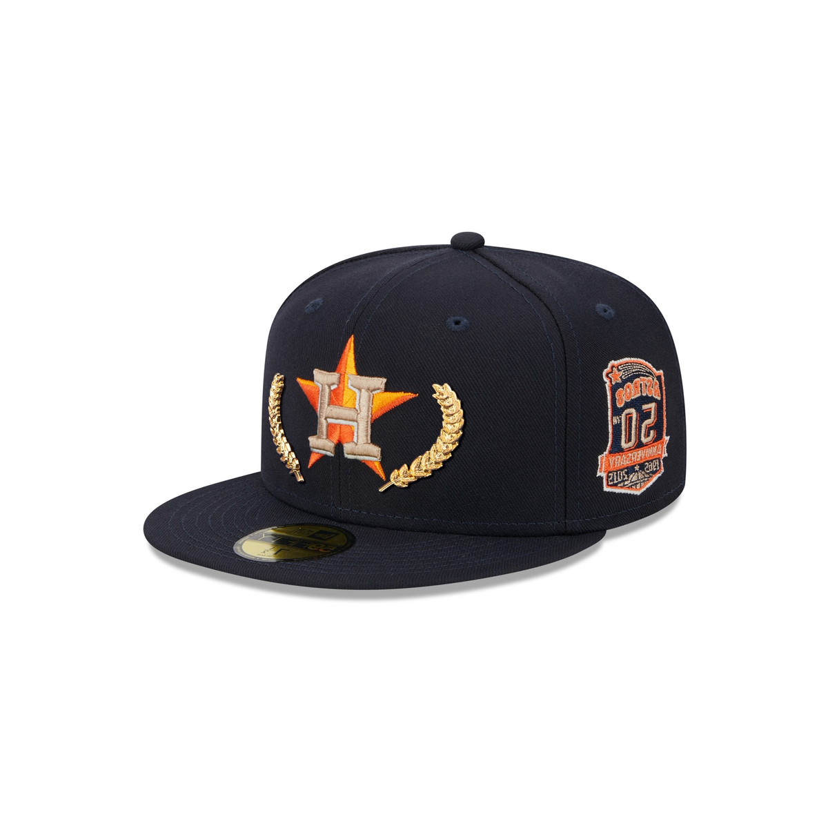 New Era Houston Astros Navy Gold Leaf 59FIFTY Fitted Hat