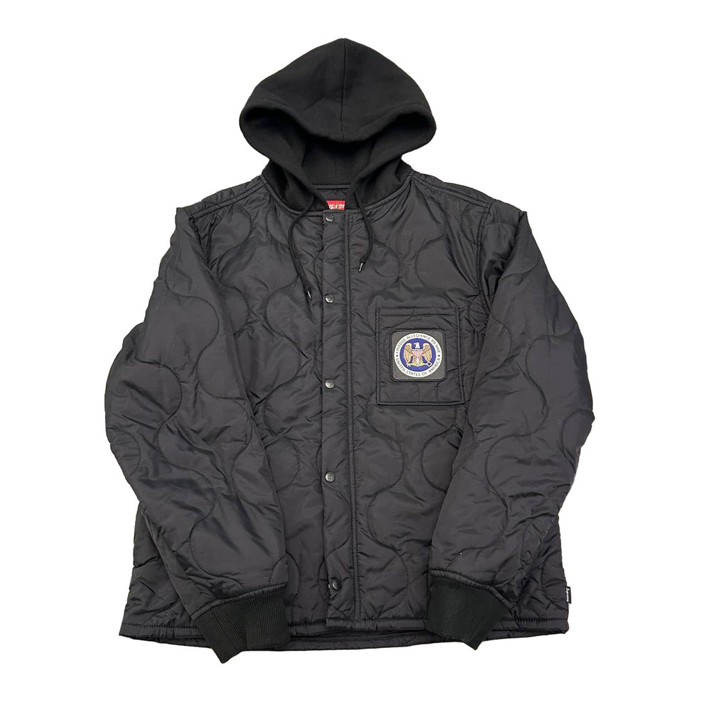 Supreme Quilted Liner Hooded Black Jacket 9.5/10