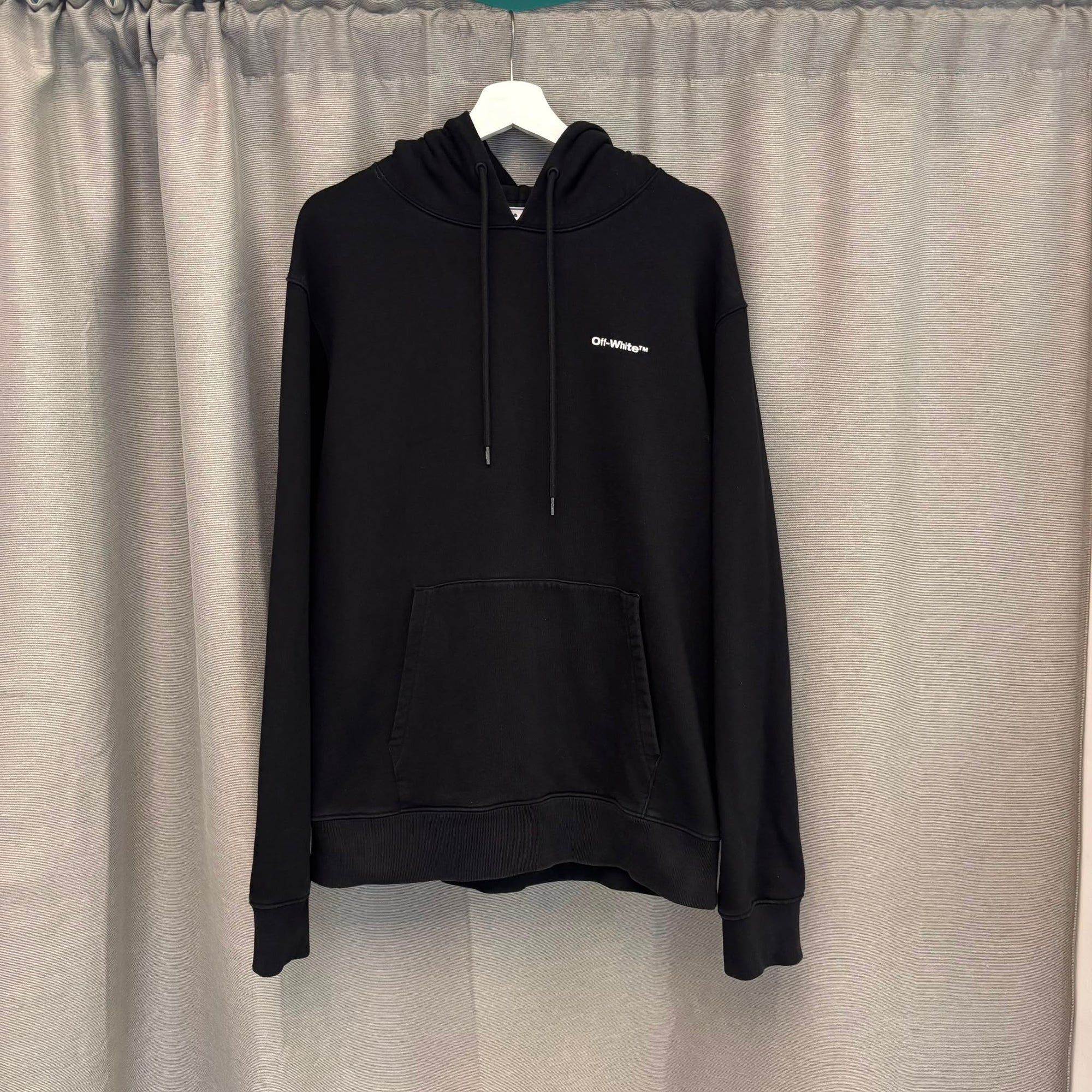 Off-White Wave Outline Diagonal Hoodie Black
