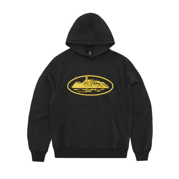 Corteiz Alcatraz Hoodie Black & Yellow