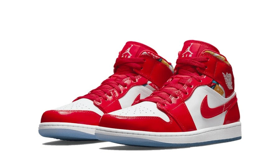 Air Jordan 1 Mid Barcelona Red Patent