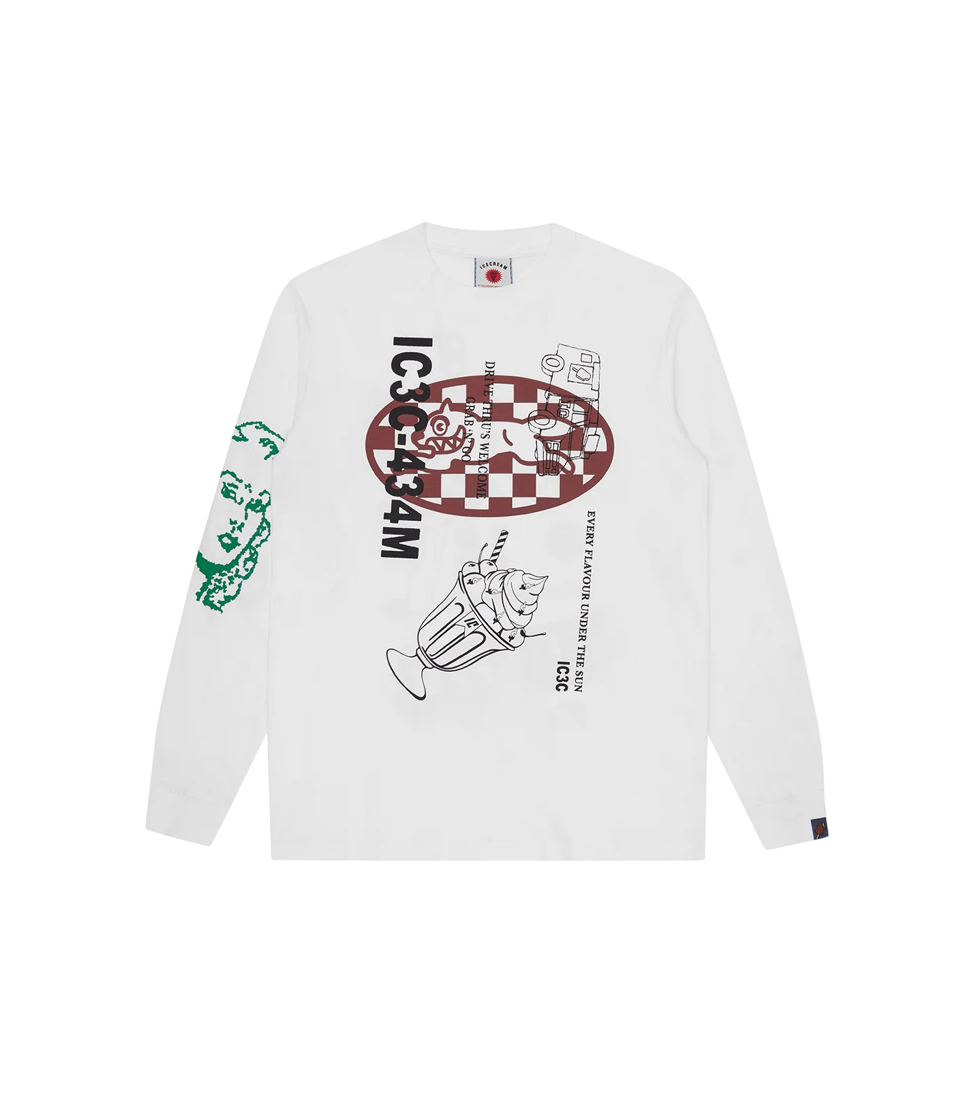 Ice Cream Multi Graphic Longsleeve White