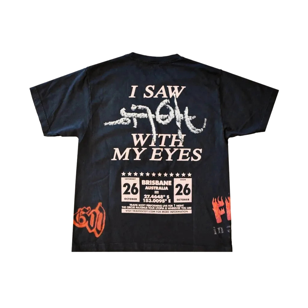 Travis Scott Circus Maximus Australian Tour 2024 Tee - I Saw Utopia